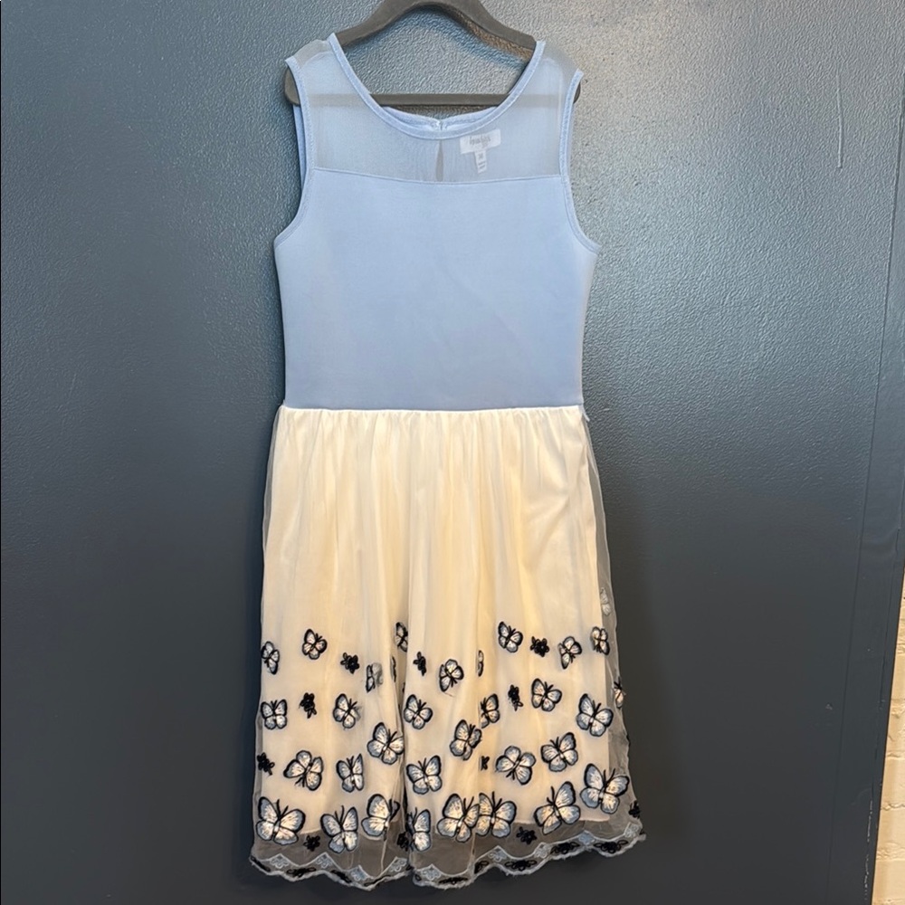Speechless kids Blue and White A-Line Sleeveless Formal Dress